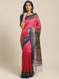 Saree Mall Pink & Beige Printed Bhagalpuri Saree
