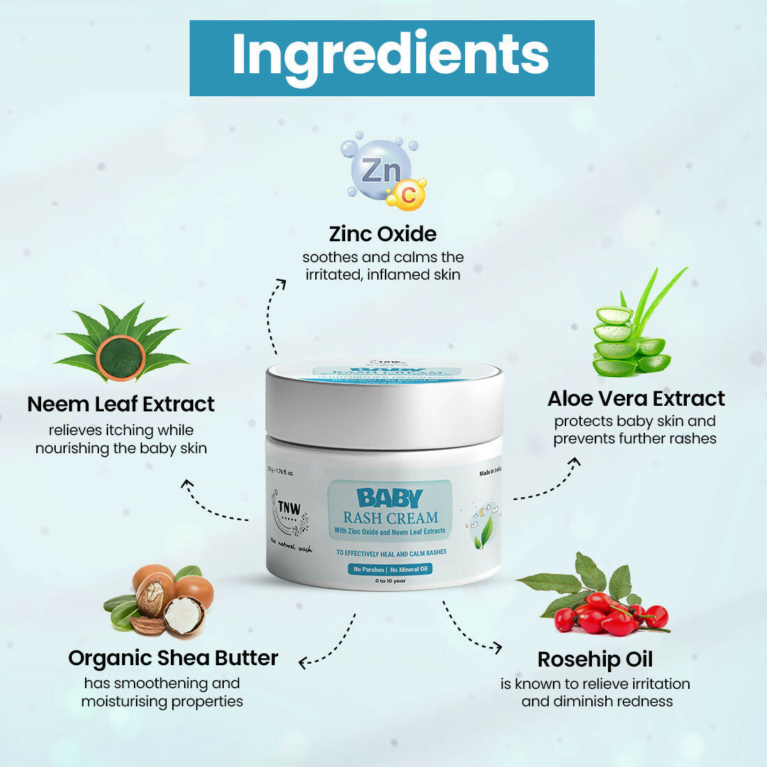 The Natural Wash Diaper Rash Cream for Babies