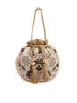 Masq Beige & Brown Embellished Embroidered Potli Clutch