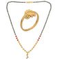 AanyaCentric Gold-Polished Mangalsutra & Ring Set