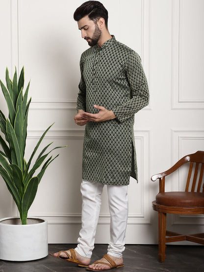 Sojanya Floral Printed Mandarin Collar Kurta With Churidar