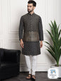 Sojanya Ethnic Motifs Woven Design Embroidered Straight Kurta & Churidar With Nehru Jacket