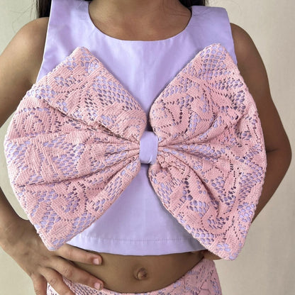 ArthLife Lavender And Pink Bow Co-Ord Set