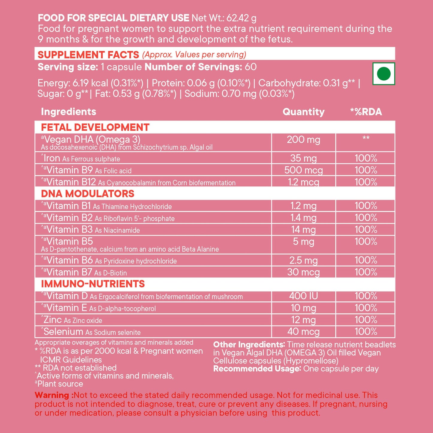 Wellbeing Nutrition Slow | Prenatal Capsules