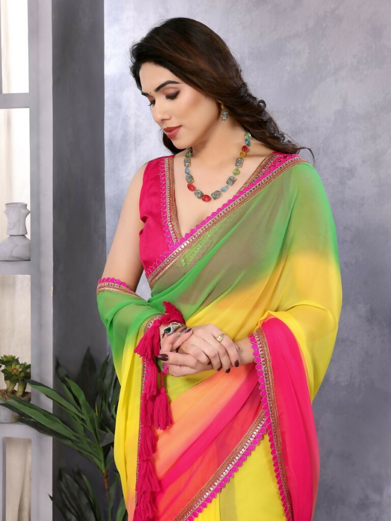 Designer Partywear Multi Georgette Fancy Saree - Kanak