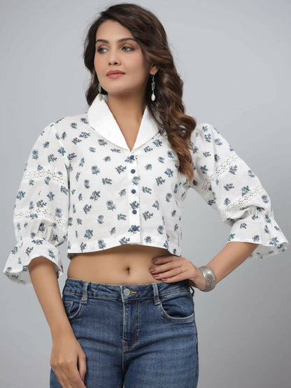 Juniper Women's White Printed Top