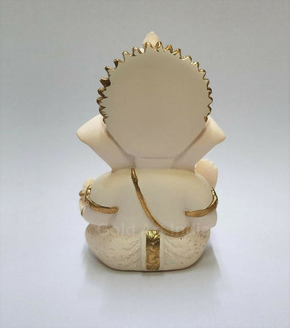 Gold Art India Peach Ivory Finish Ganesha Idol