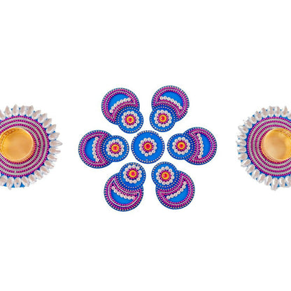 Kundan HandiKrafts Designer Double Round Blue (Baby)