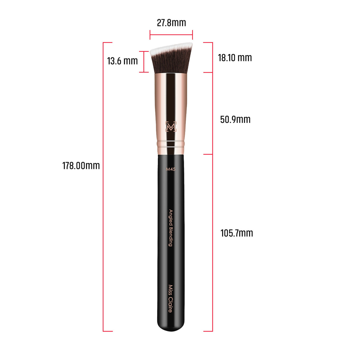 Miss Claire M45 - Angled Blending Brush - Rose Gold