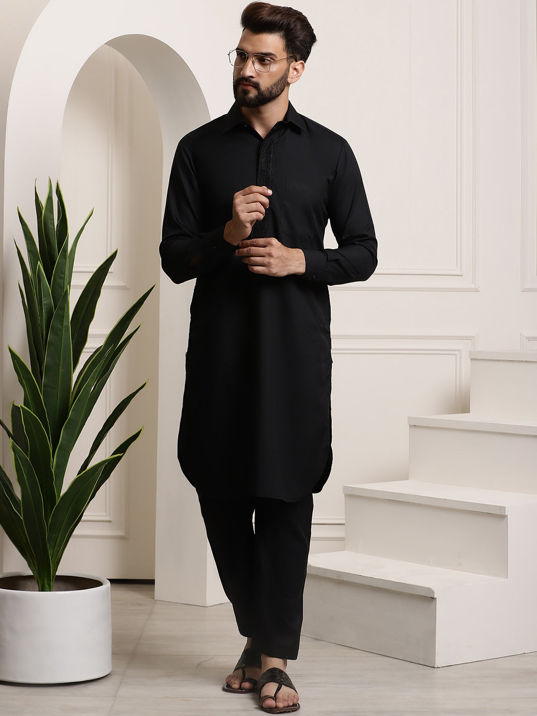 Sojanya Cotton Linen Kurta With Pyjamas