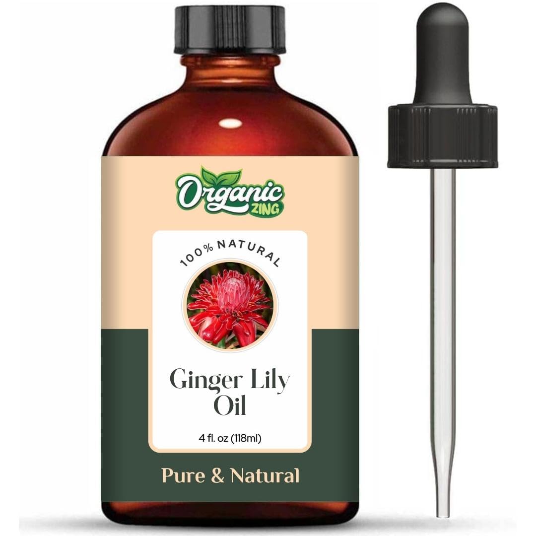 Organic Zing Ginger Lily (Hedychium coronarium) Oil | Pure & Natural Essential Oil for Skincare, Hair Care, Aroma and Diffusers