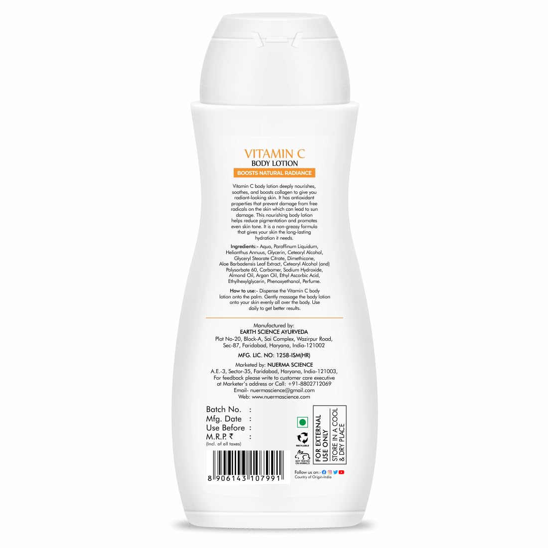 Nuerma Science Vitamin C Moisturizing Body Lotion | Deep Hydrating & Nourishing Body Lotion