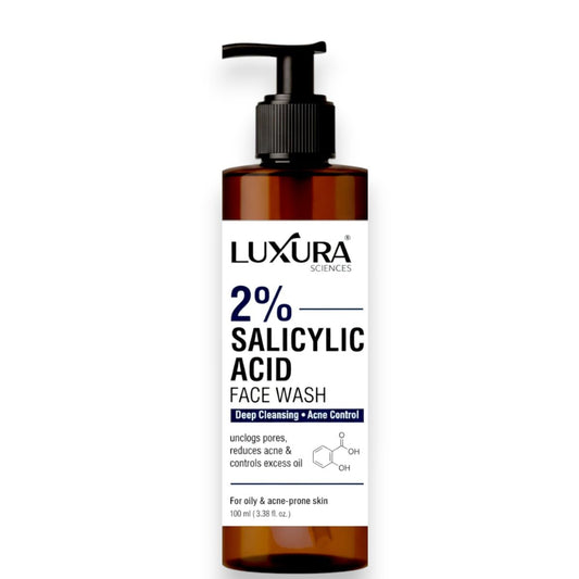 Luxura Sciences Salicylic Acid 2% Face Wash with Niacinamide, Benzoyl Peroxide, Aloe Vera & Tea Tree