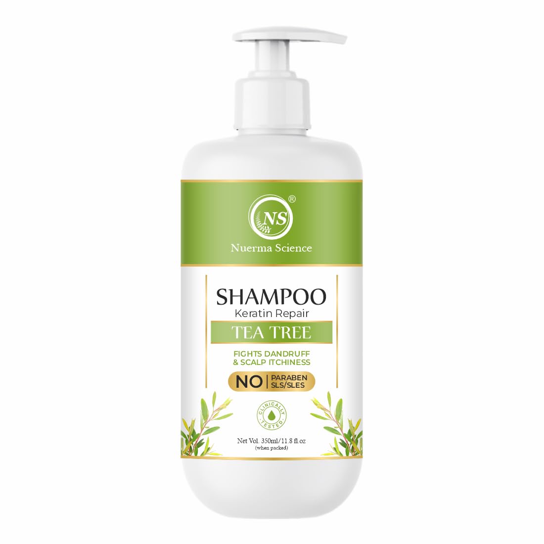 Nuerma Science Keratin Repair Tea Tree Shampoo for Shine, Soft & Frizz-Free Hair Damage Repair