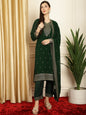 Stylee Lifestyle Green Georgette Embroidered Suit Set