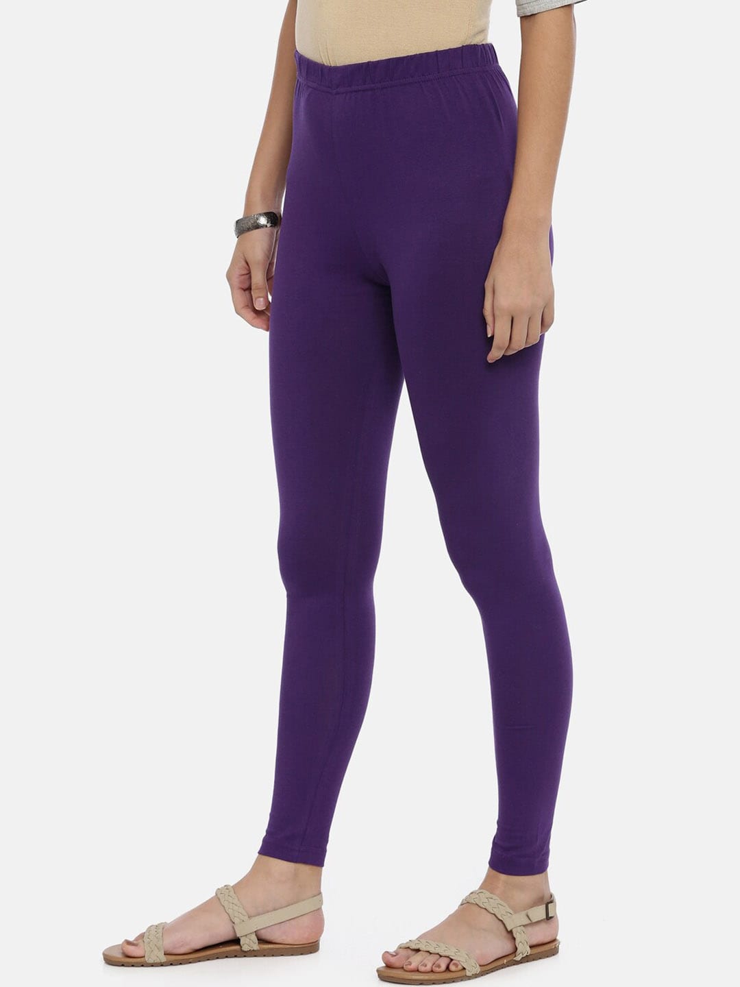 Souchii Violet Solid Ankle-Length Leggings