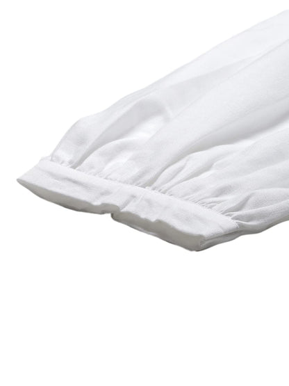 Juniper Women's White Solid Cotton Flex Dhoti Style Pants