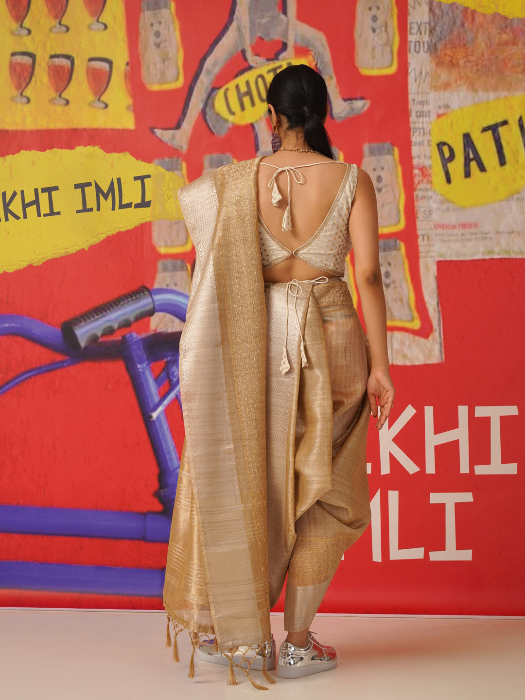 Tikhi Imli Sequinned Jute Silk Saree