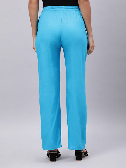 Souchii Blue Liva Ethnic Palazzos