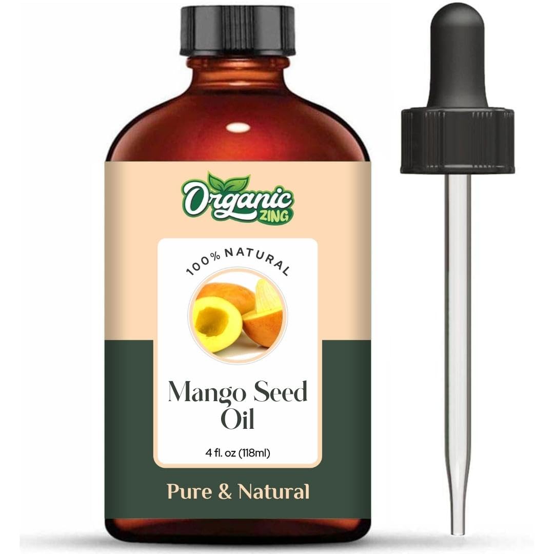 Organic Zing Mango Seed (Mangifera Indica) Oil | Pure & Natural Carrier Oil for Skincare, Hair Care & Massage