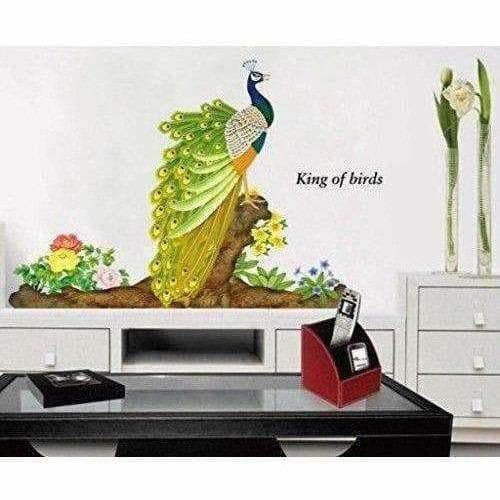 Multicolor - Decals Design Peacock Bird Wall Sticker
