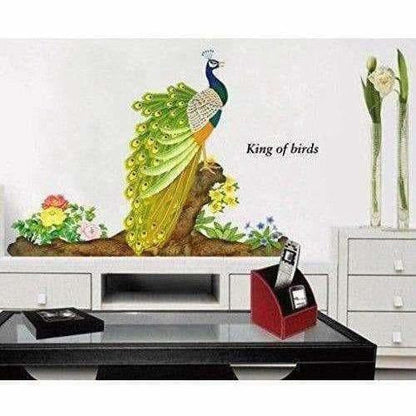 Multicolor - Decals Design Peacock Bird Wall Sticker