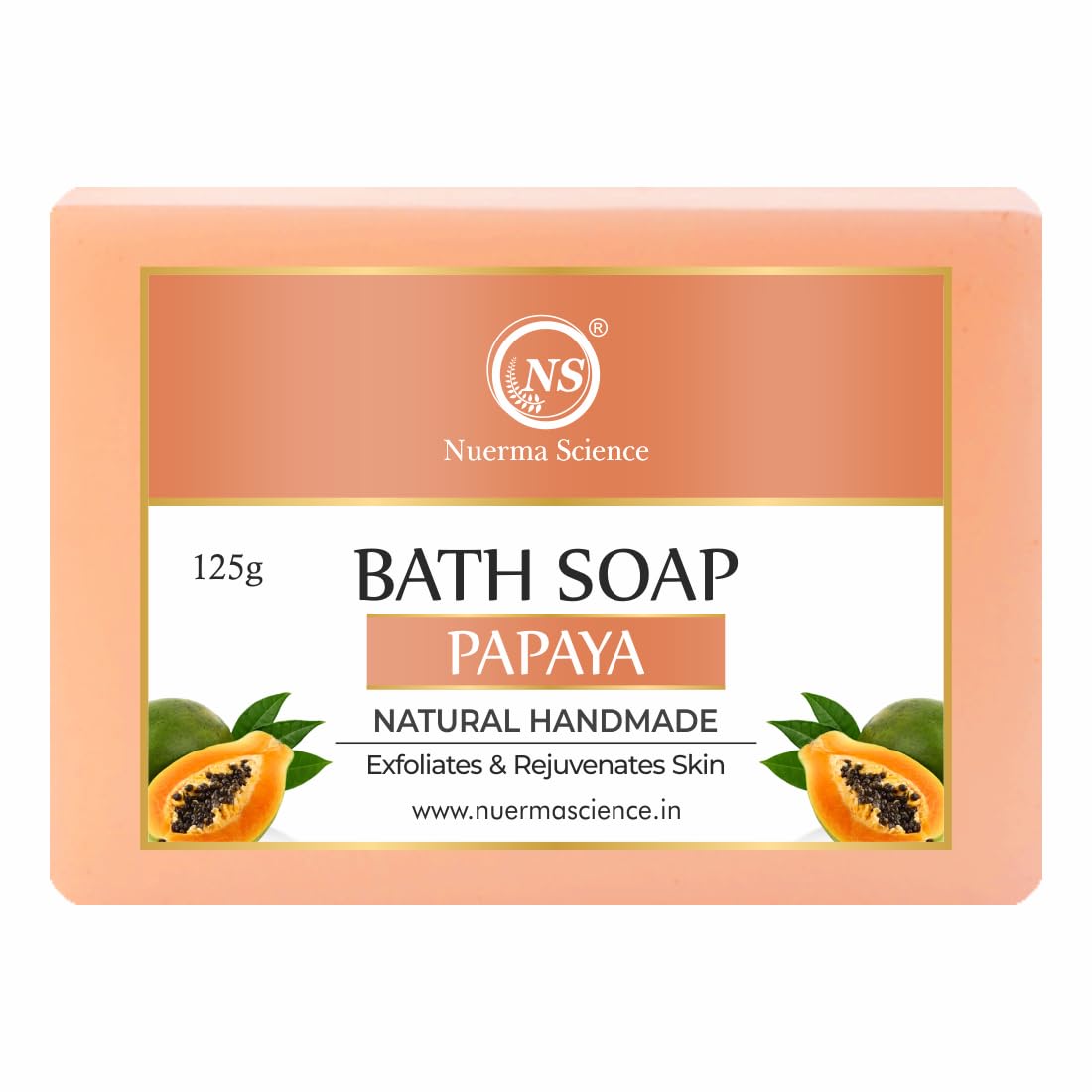 Nuerma Science Papaya Bath Soap | Exfoliates & Rejuvenates Skin