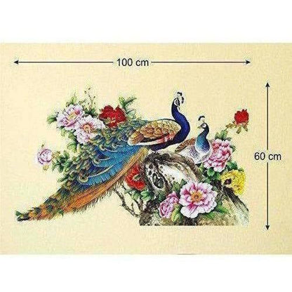 Multi color Peacock Birds Nature Wall Sticker - Model 2
