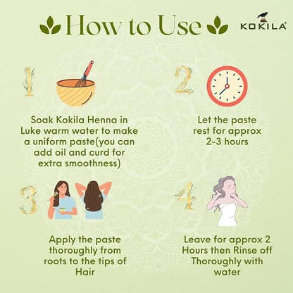 Kokila 100% Natural Organic Henna Leaves Powder For Natural Hair Color