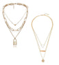 Gold-Toned Alloy Set Of 2 Multi Layer Designer Necklace - The Pari