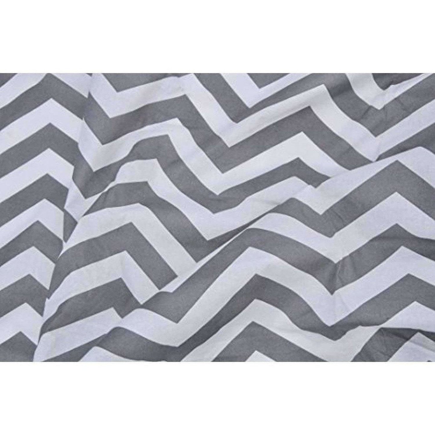Cotton Double Bedsheet with 2 Pillow Covers - Modern White and Grey