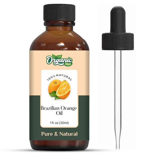 Organic Zing Brazilian Orange (Citrus sinensis) Oil | Pure & Natural Essential Oil for Skin Care, Aroma & Diffuser