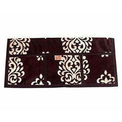 Floral Design Fridge Top Cover with 6 Utility Pockets - Brown Color