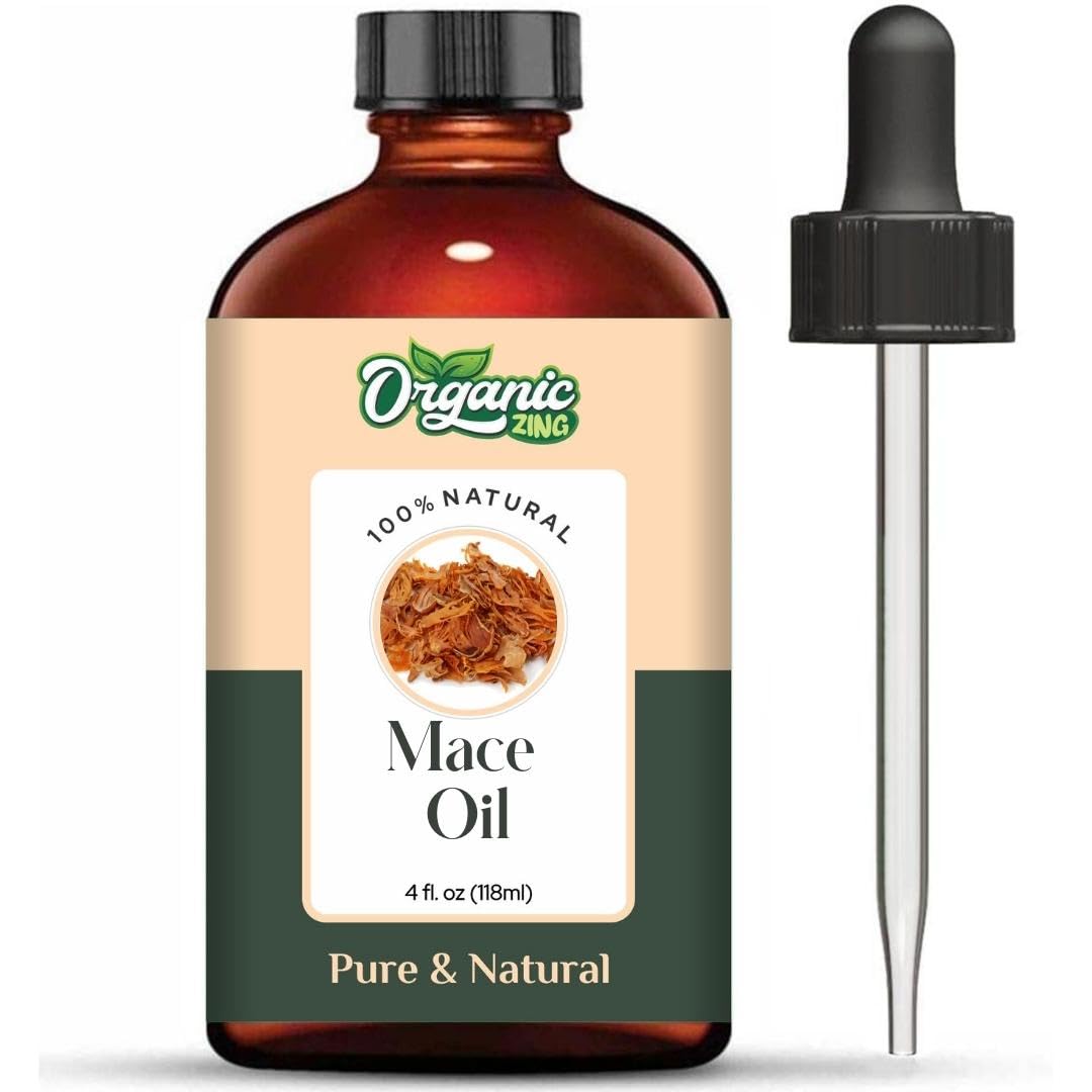 ORGANIC ZING Mace (Myristica Fragrans) Oil | Pure & Natural Essential Oil for Skin Care, Haircare, Aroma & Diffusers