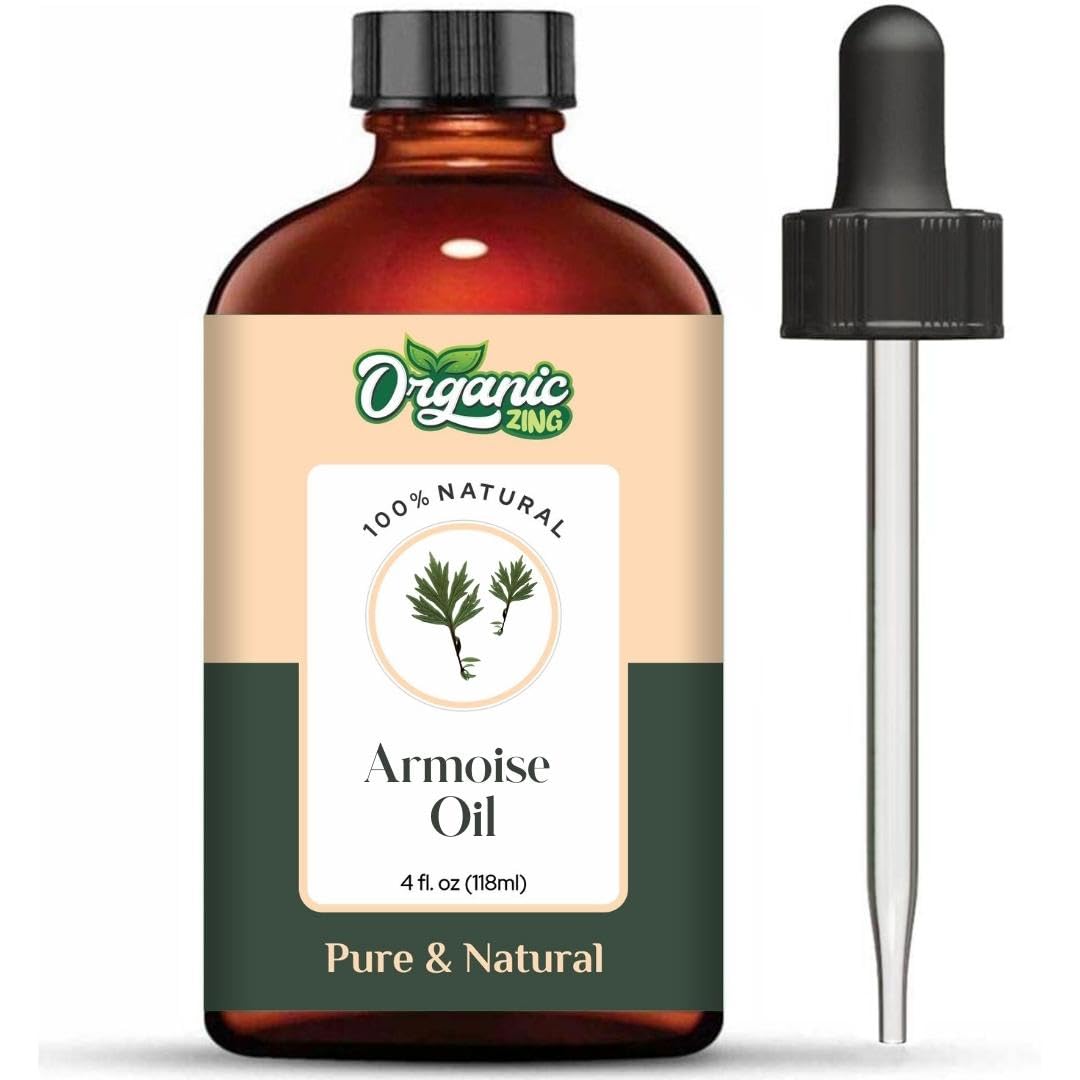 Organic Zing Armoise (Artemisia vulgaris) Oil | Pure & Natural Essential Oil for Massage, Aroma & Diffuser