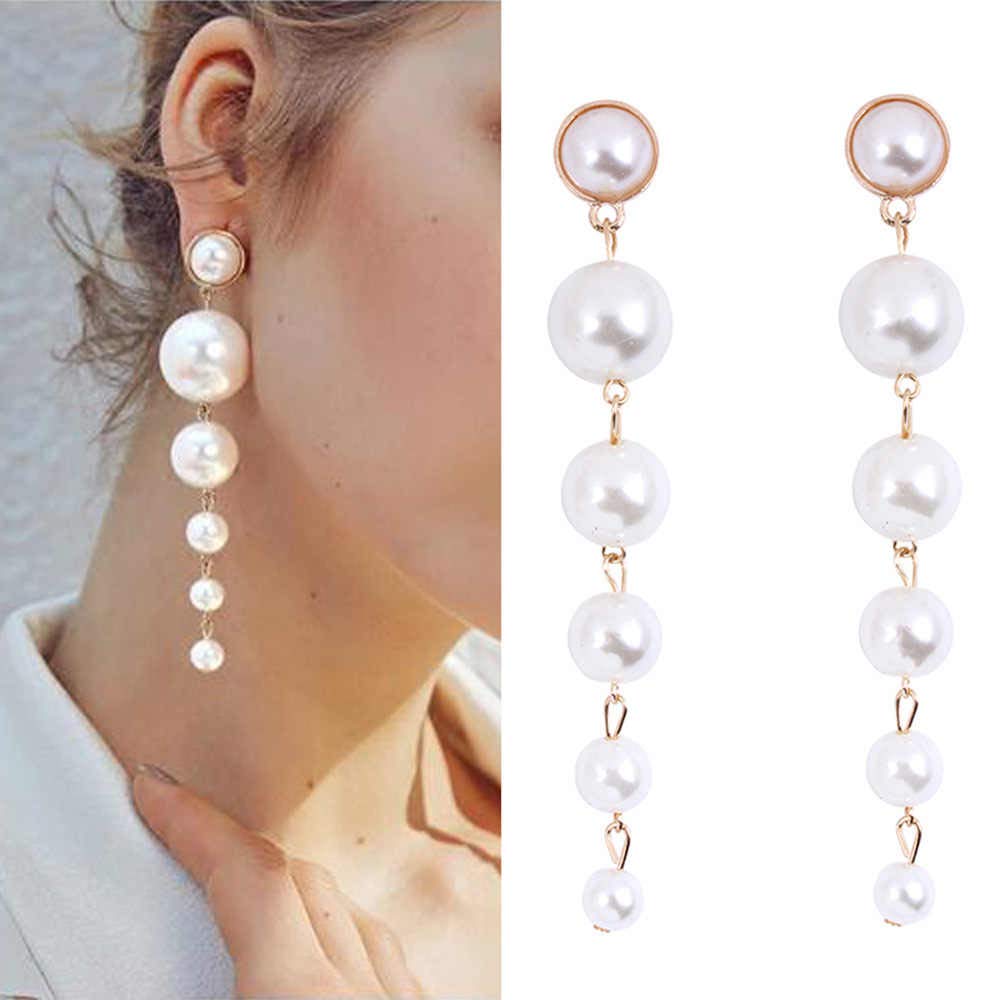 Gold-Polished Alloy Pearl Droplets Earrings - The Pari