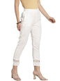 Juniper Women's White Solid Rayon Ankle-Length Slim Fit Pants