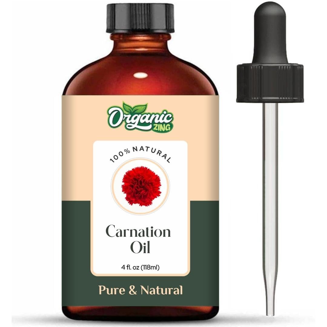 Organic Zing Carnation (Dianthus Caryophyllus) Oil | Pure & Natural Essential Oil for Skincare, Aroma & Diffuser