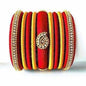 Red Grand Wedding Silk Thread Bangle Set with Jhumka Ear rings