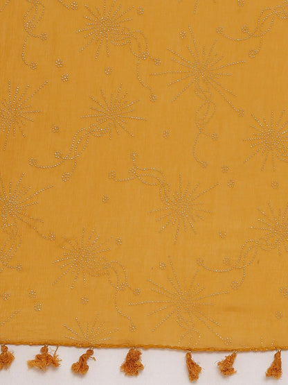 Souchii Mustard Solid Dupatta