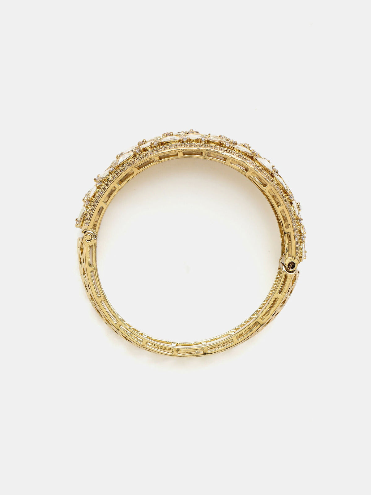 Ruby Raang 22k Gold Polished Kundan Bracelet
