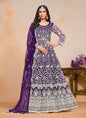 Monjolika Fashion Purple Color Embroidered Santoon Net Salwar Suit