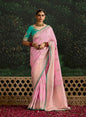 Monjolika Fashion Sequins Embroidered Border Work Dola Silk Pink Reception Classic Saree