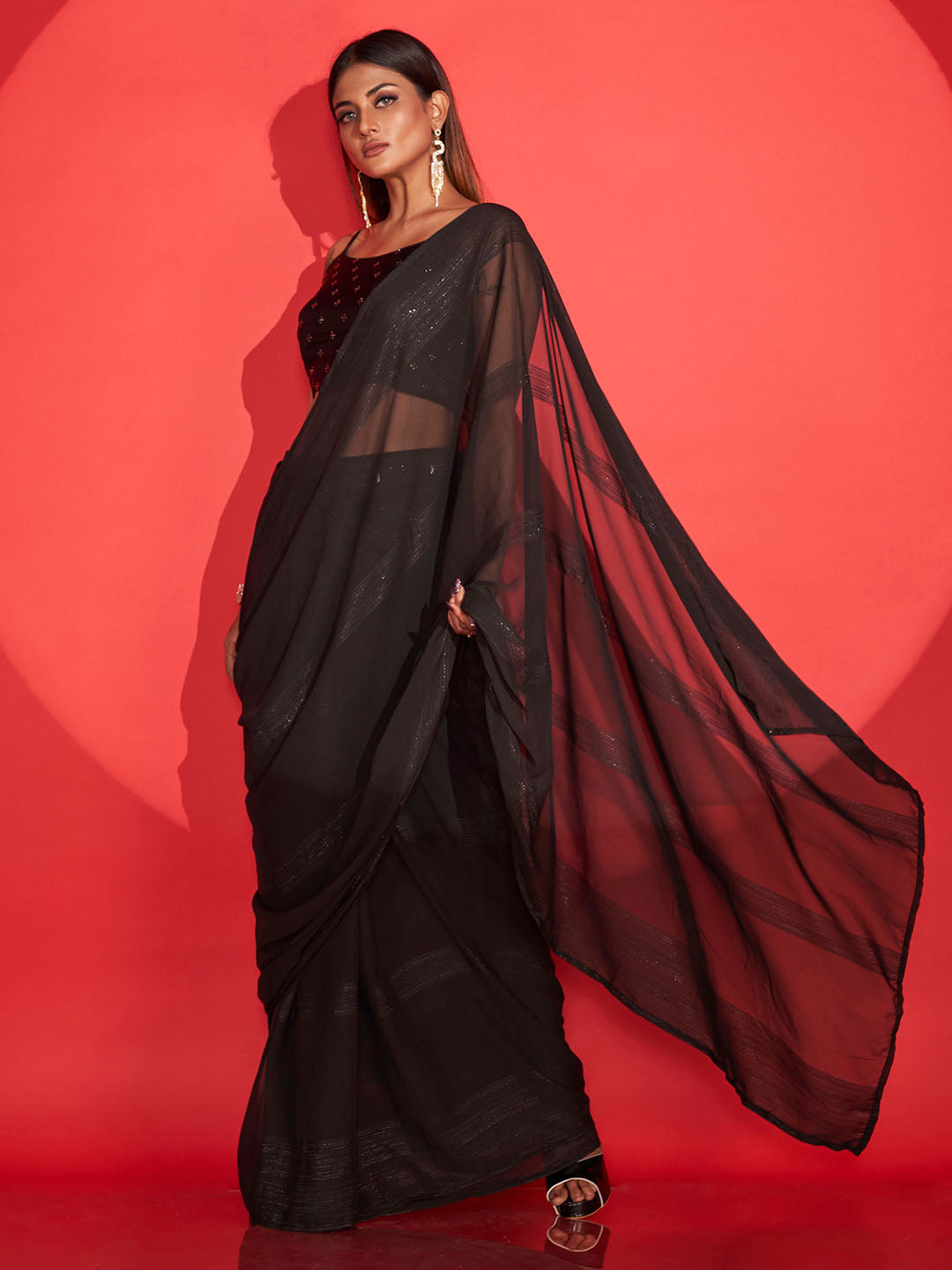 Tikhi Imli Zari Striped Saree