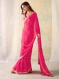 Saree Mall Checked Gotta Patti Pure Georgette Sarees