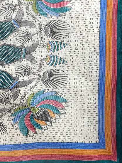Saree Mall Pink & Grey Art Silk Printed Bhagalpuri Saree