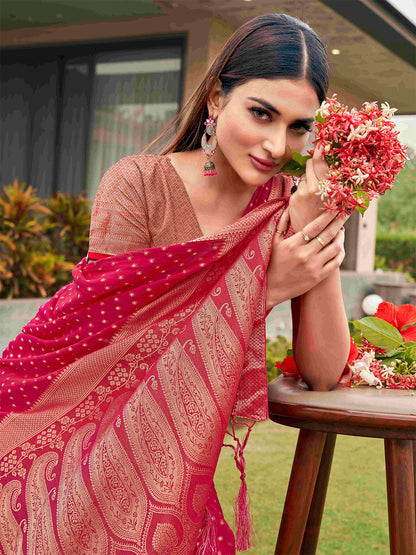 Tikhi Imli Woven Design Zari Art Silk Saree