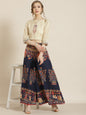 Juniper Women Indigo Cotton Printed Flared Palazzo
