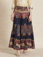 Juniper Women Indigo Cotton Printed Flared Palazzo