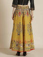 Juniper Women Mustard Cotton Printed Flared Palazzo